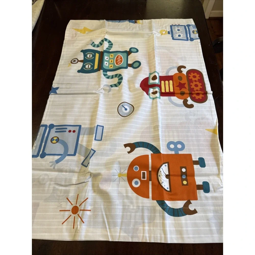 The Company Store Kids Standard Pillowcase Robot Print‎ Bedding Space Theme Boys